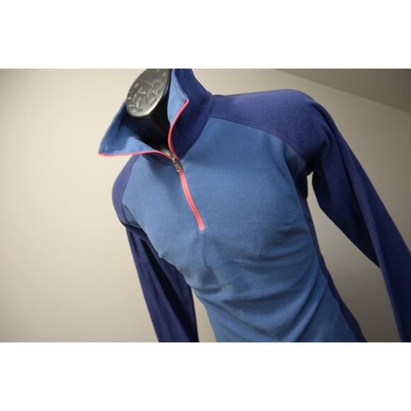 Columbia Fleece Athletic Sweater 1/4 Zip Blue Long Sleeve Womens Sz Large - Picture 1 of 7